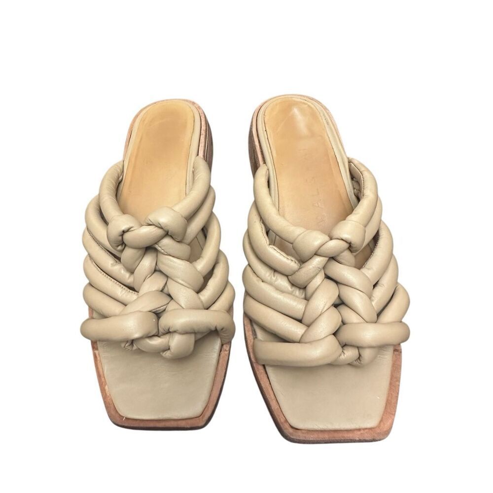 Anthropologie WAL & PAI IVAR Leather Puffer Square Toe Sandals 39 Made in Brazil